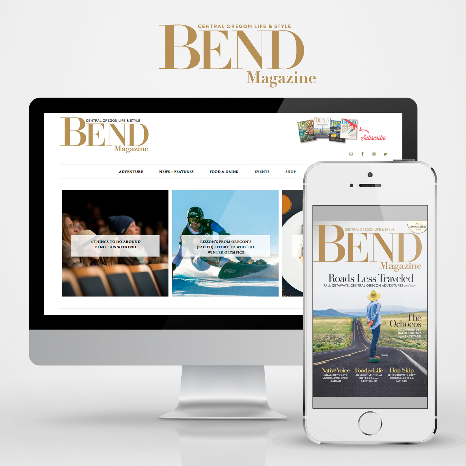 Bend Magazine digital and brand design by Anouk Tapper