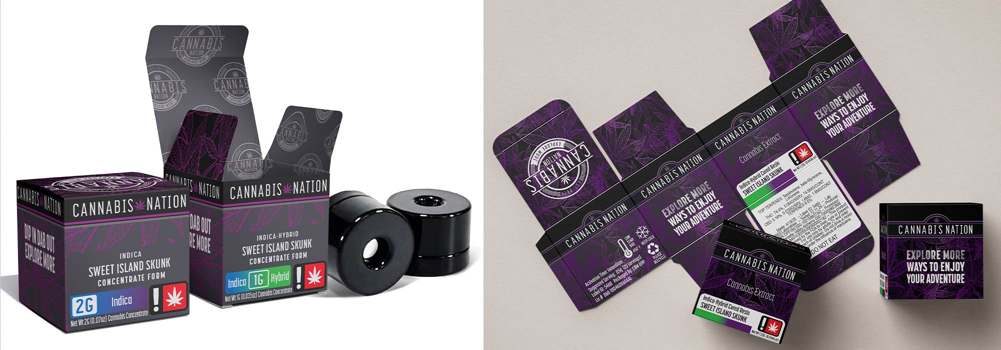 Redrand project and packaging redesign for Cannabis Nation Oregon dispensaries