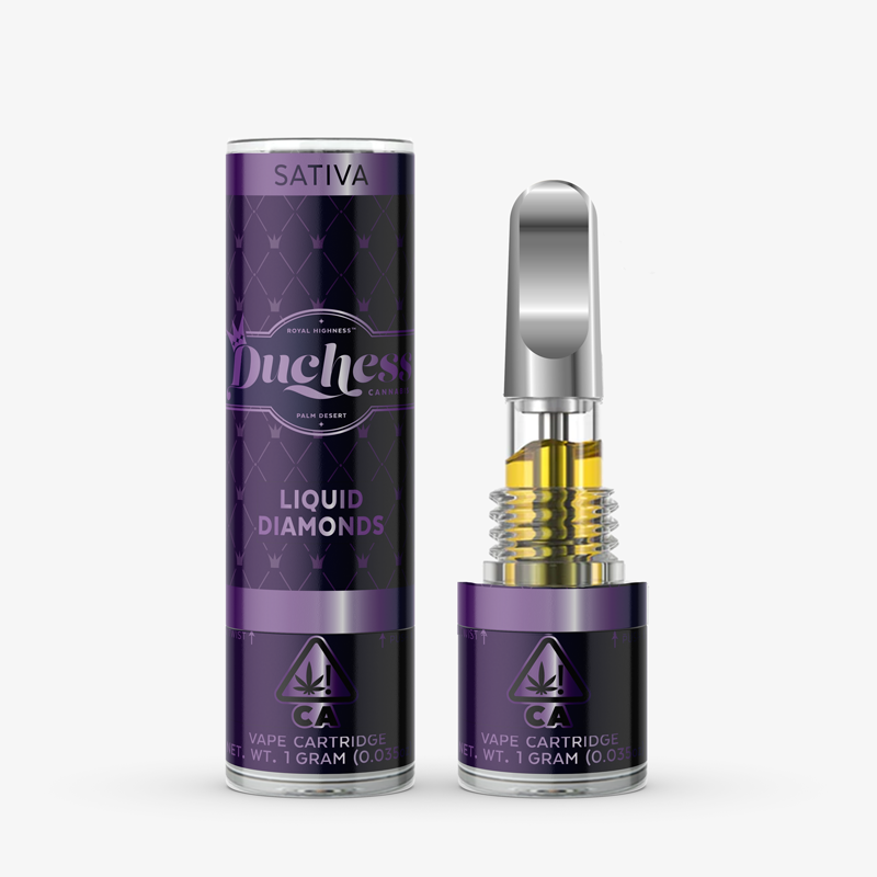 Duchess cannabis disposable vape packaging design by Anouk Tapper CMA Bend