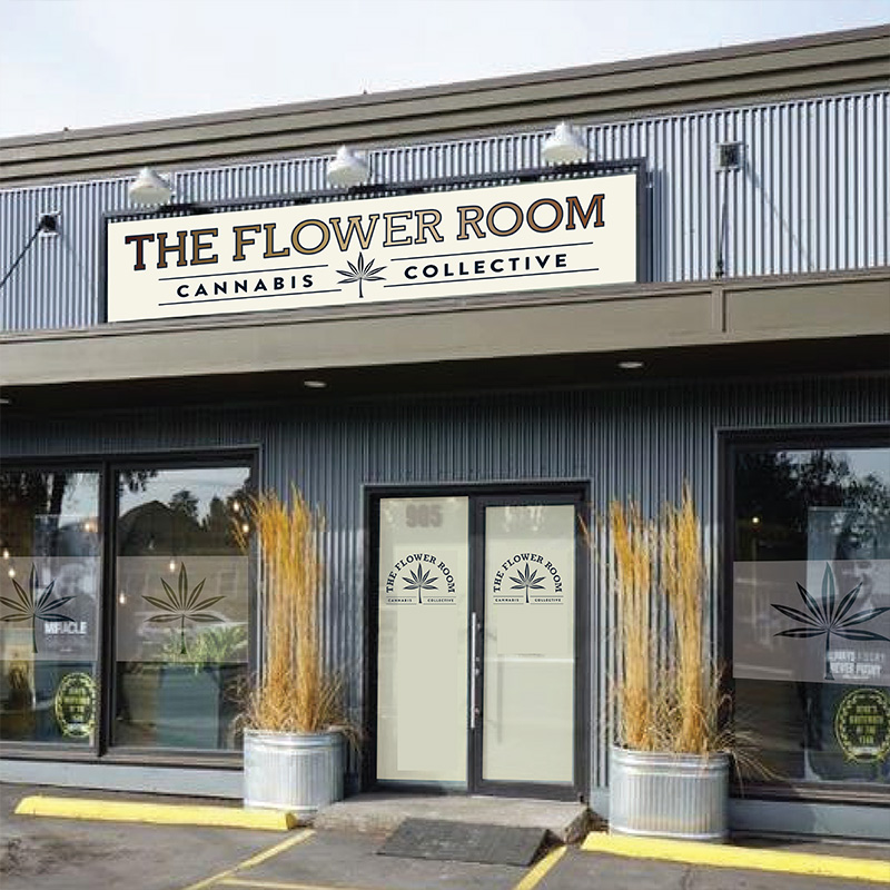 Brand Design for The Flower Room Cannabis Dispensary Bend Oregon Tumalo