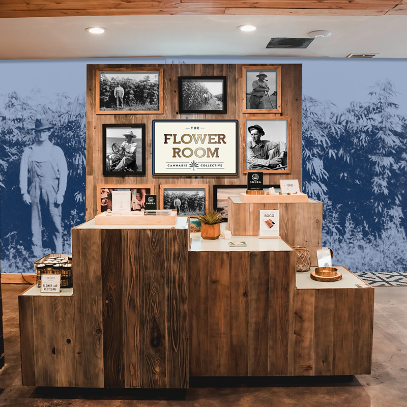 Brand Design for The Flower Room Cannabis Dispensary Bend Oregon Tumalo