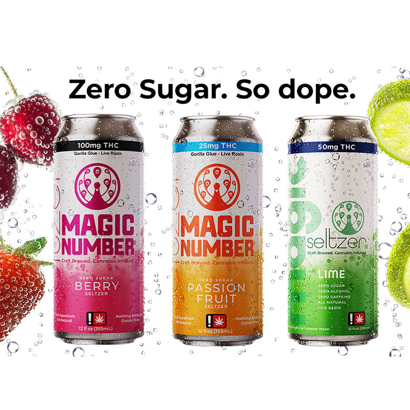 Magic Number Seltzer label redesign
