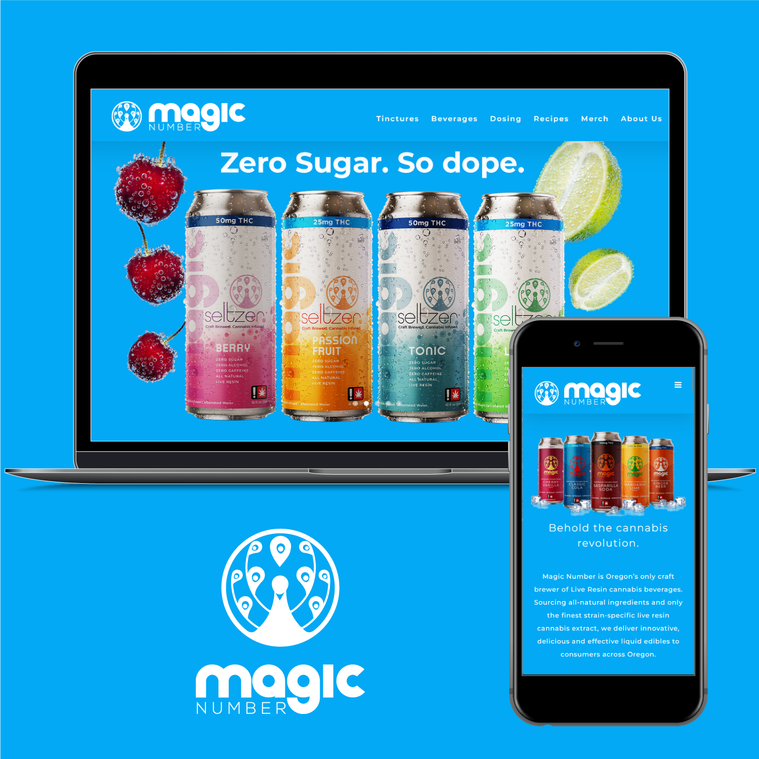 Magic Number website design by Anouk Tapper, CMA Cannabis Marketing Arts