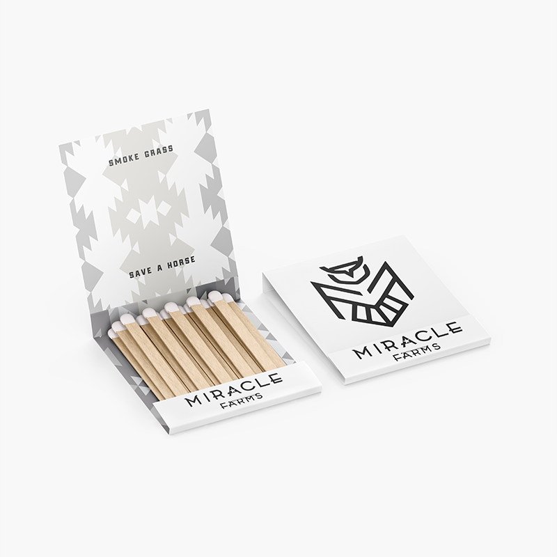 Miracle Farms logo matchbook