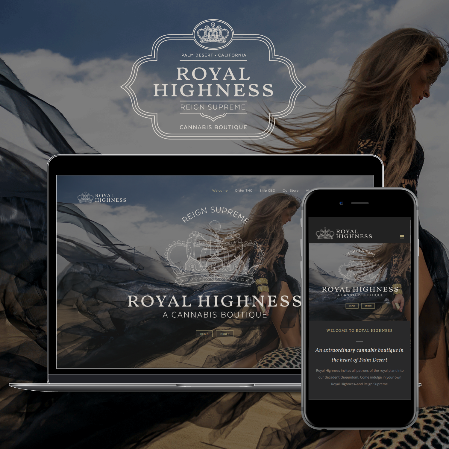 Royal Highness website design by Anouk Tapper, CMA Brand Creative